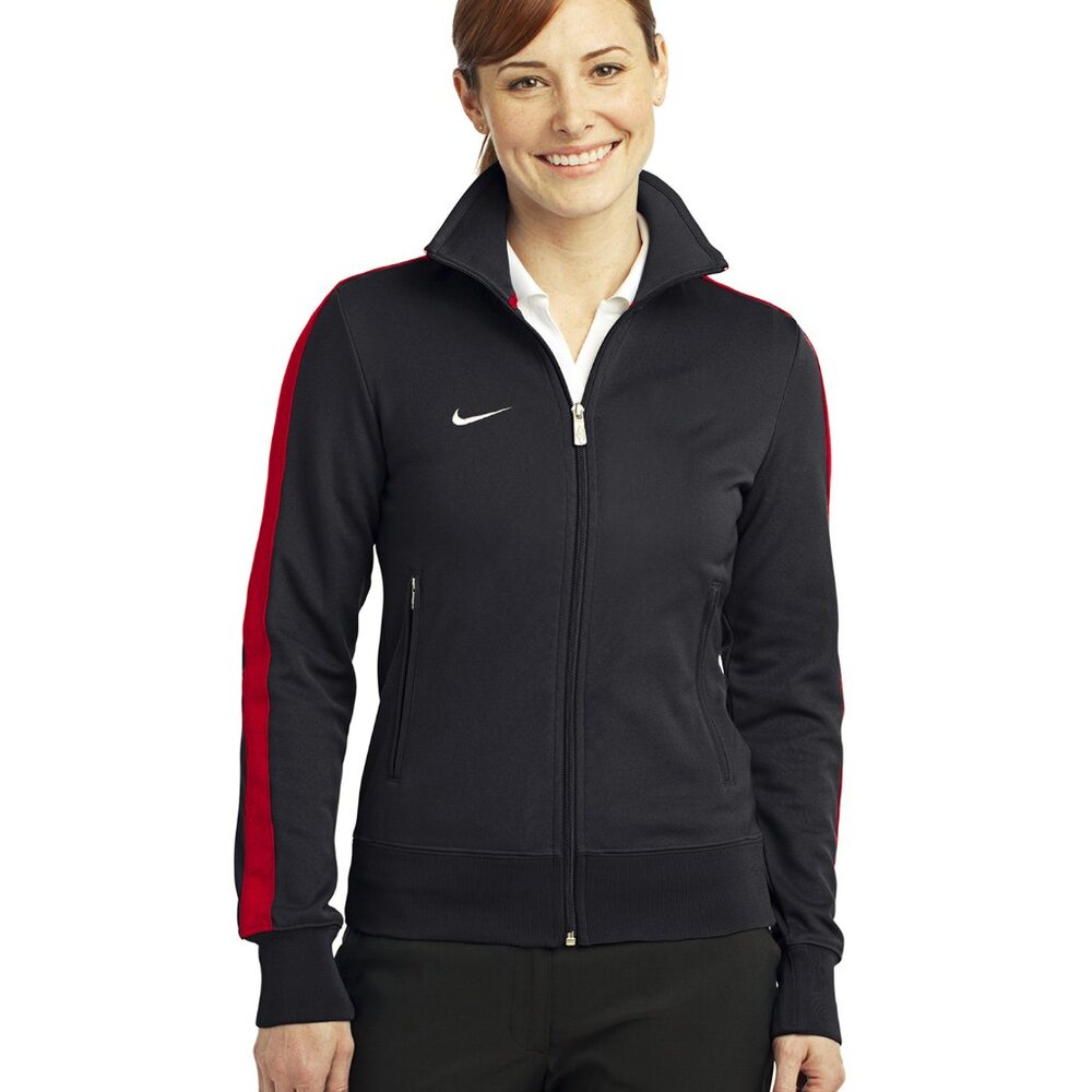 Ladies Nike Full zip Golf Track Jacket Navy with red stripe
